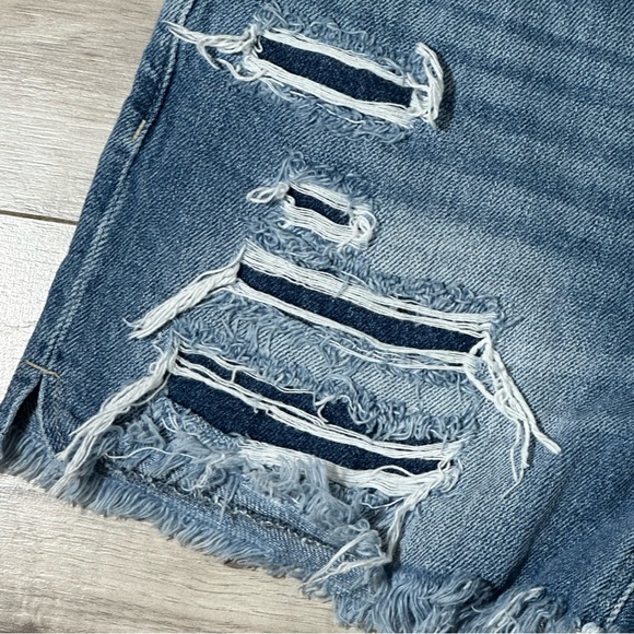 KANCAN KC8595NM ROSIE High Rise Distressed Cut Off Cotton Jean Shorts 25 - Picture 7 of 15